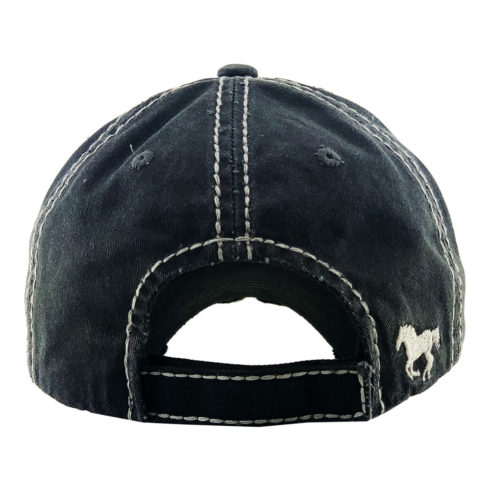 "HOLD YOUR HORSES" Washed Vintage Ball Cap - Image 2