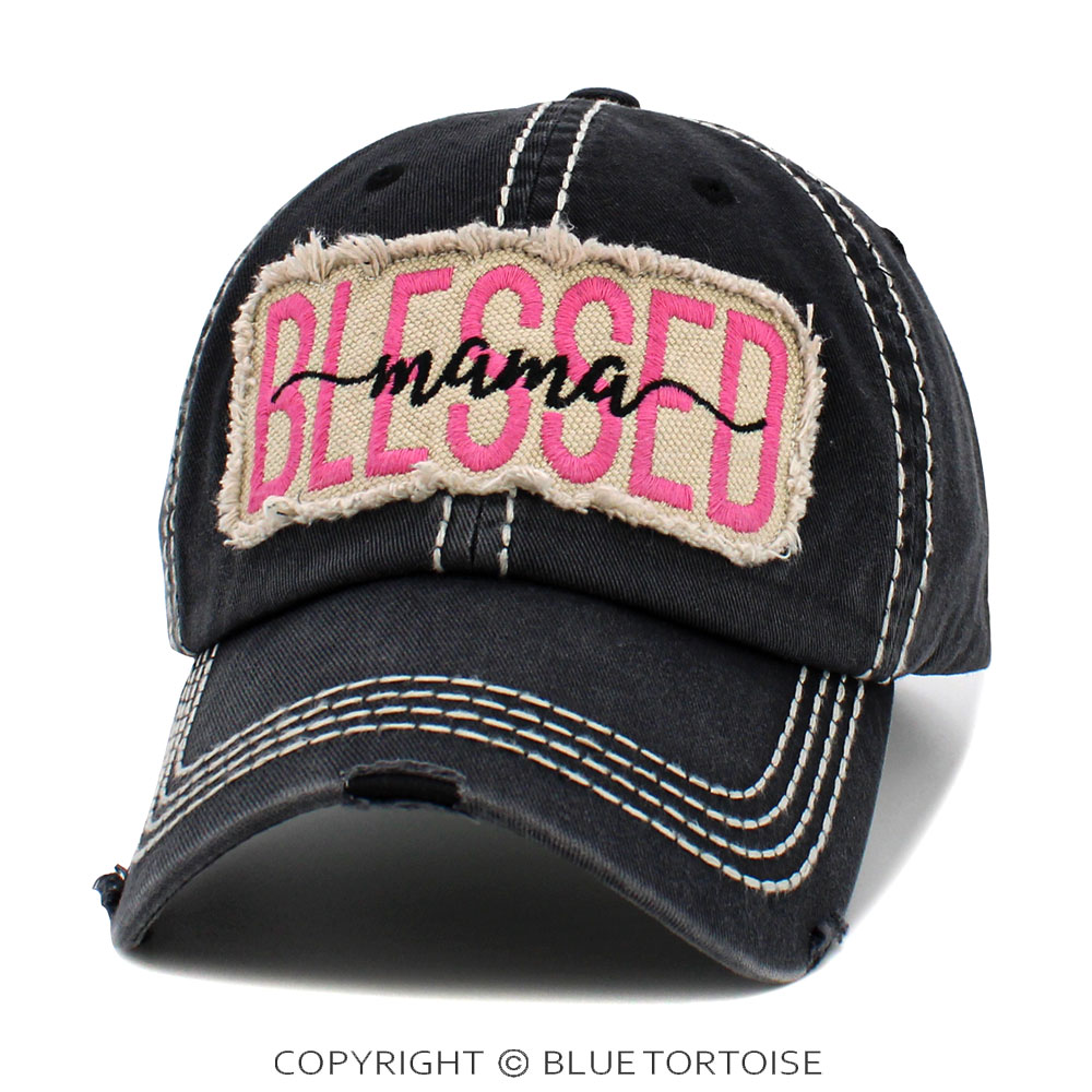 "Blessed Mama" Washed Vintage Ball Cap - Image 2