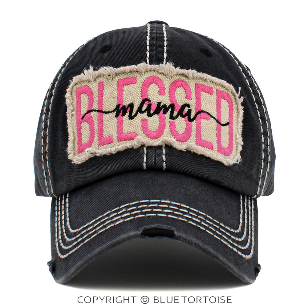 "Blessed Mama" Washed Vintage Ball Cap