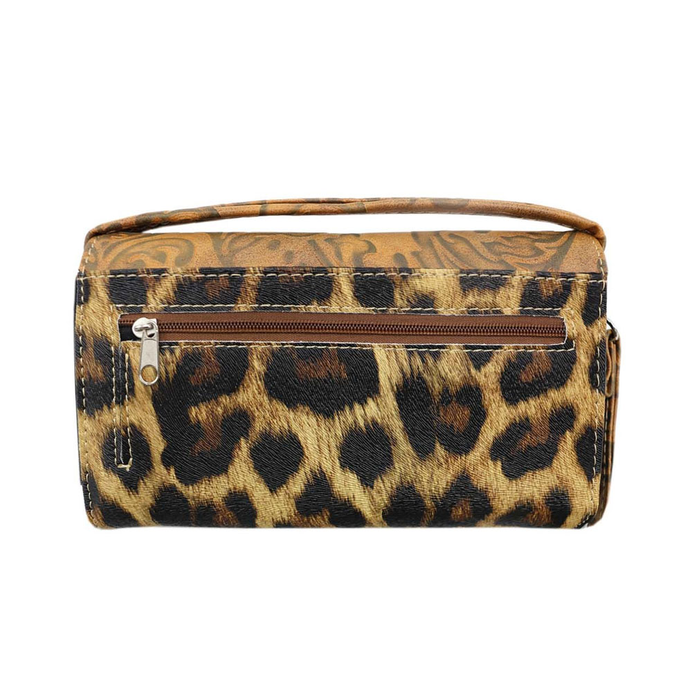 Western Turquoise Accent Faux Leather Wallet - Image 2
