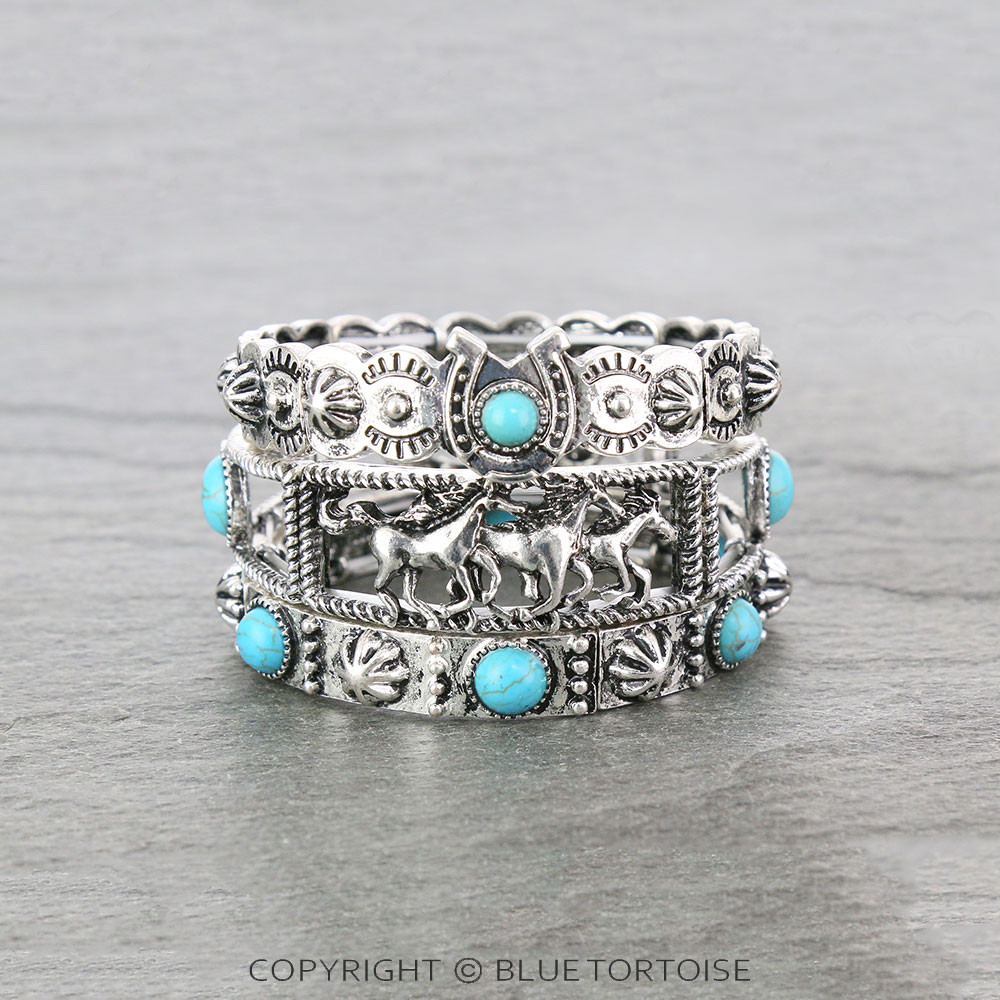 Western Design Stone Stackable Bracelets
