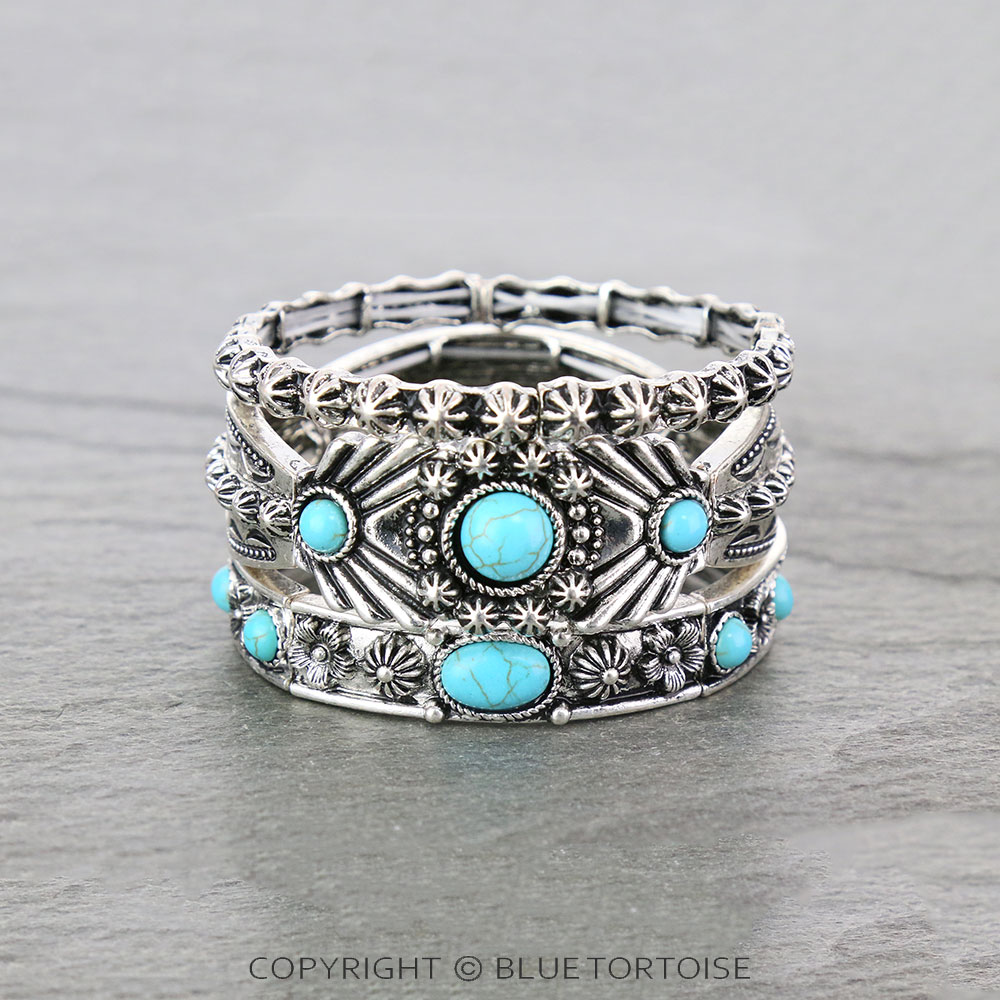 Western Design Stone Stackable Bracelets