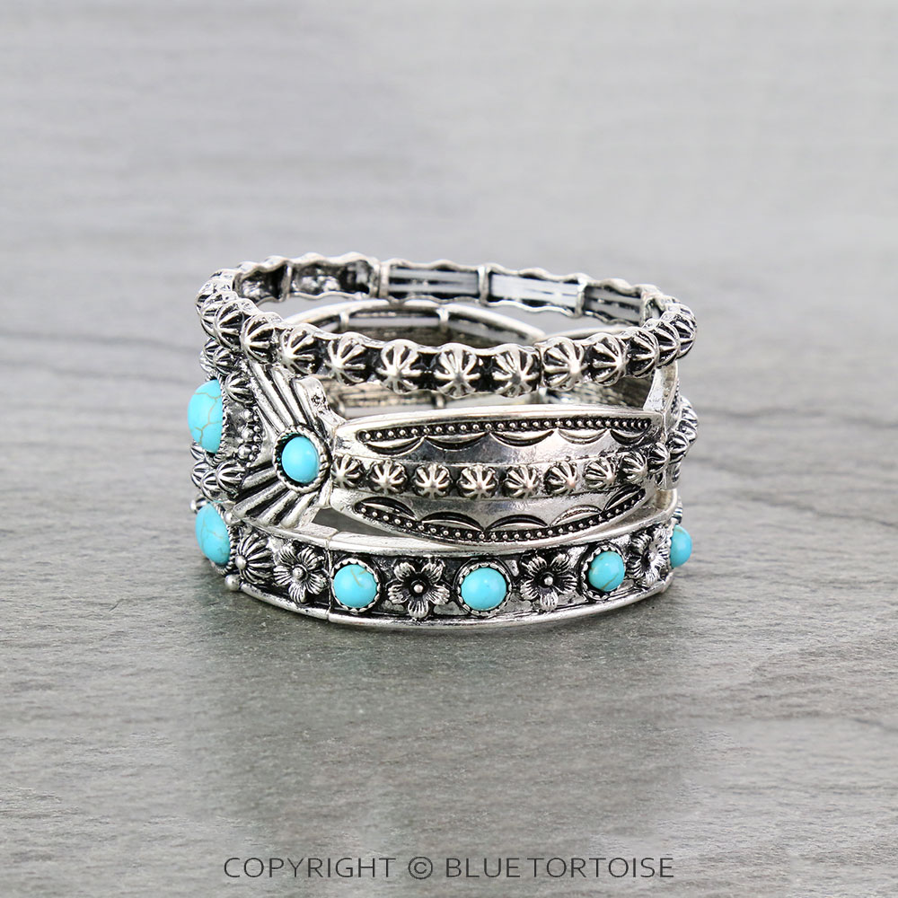 Western Design Stone Stackable Bracelets - Image 2