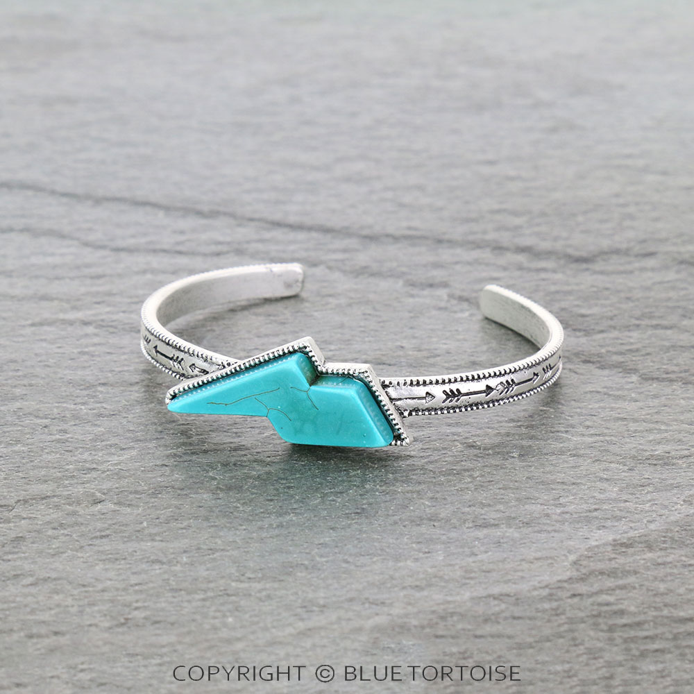 Bolt Natural Stone "C" Cuff Bracelet - Image 3