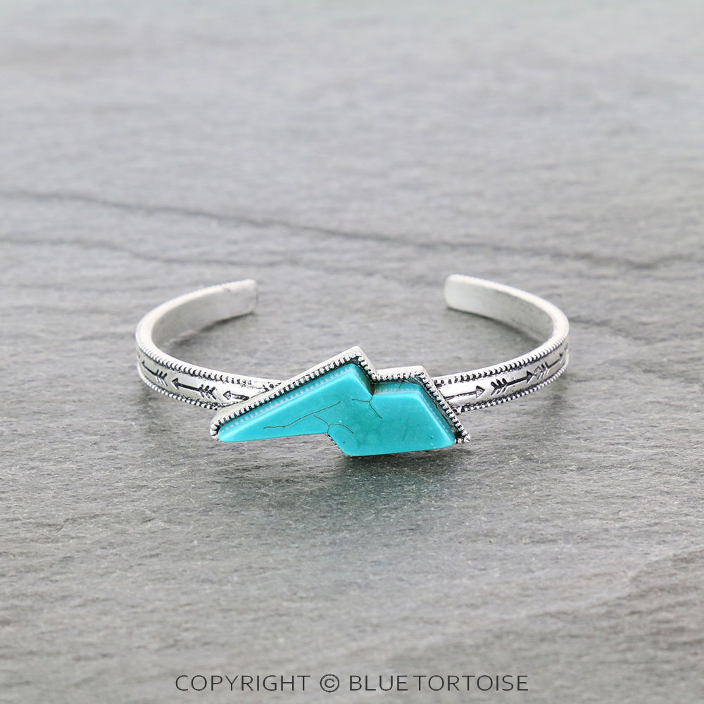 Bolt Natural Stone "C" Cuff Bracelet