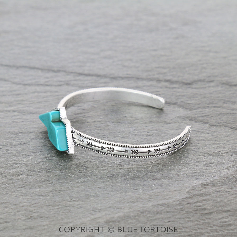 Bolt Natural Stone "C" Cuff Bracelet - Image 2