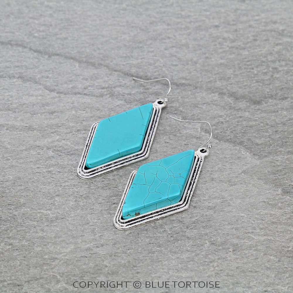 Big 2" Long, Natural Stone Earrings