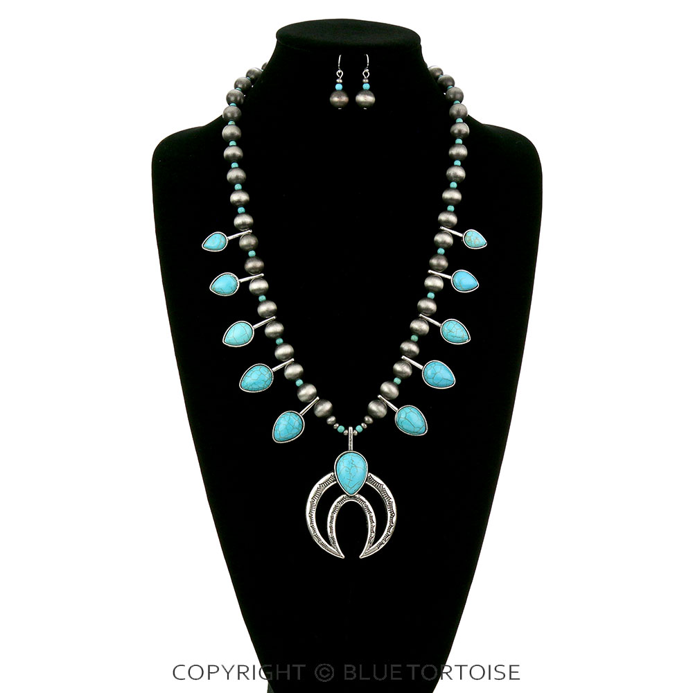 Western Squash Blossom Necklace Set - Image 2