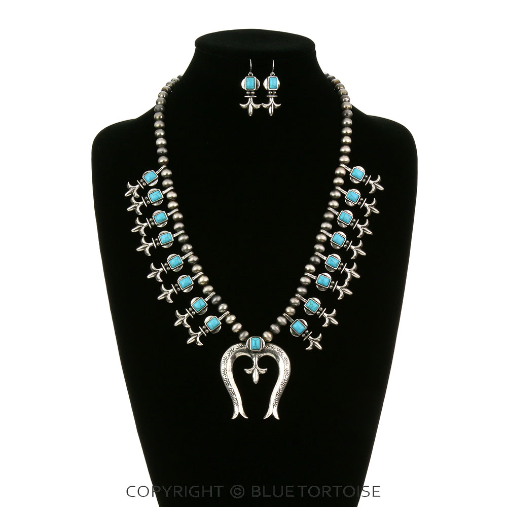 Western Squash Blossom Necklace Set - Image 2