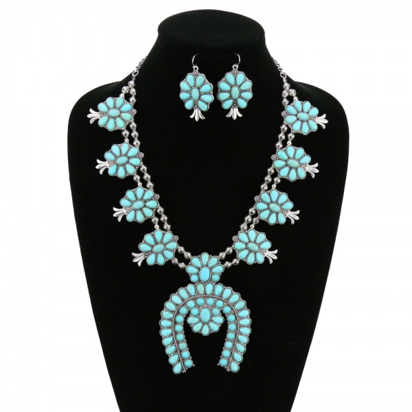 Squash Blossom Statement Necklace Set - Image 2