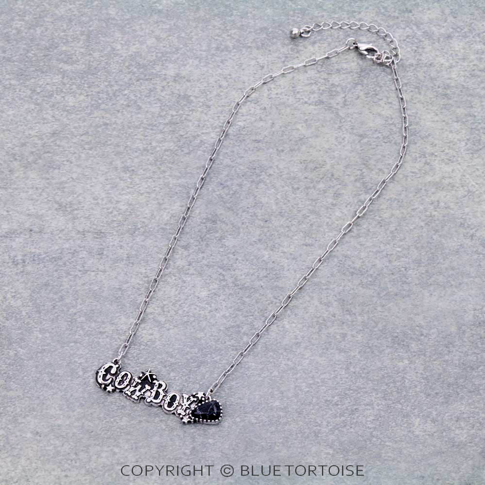 "COWBOY" Casting with Stone Necklace