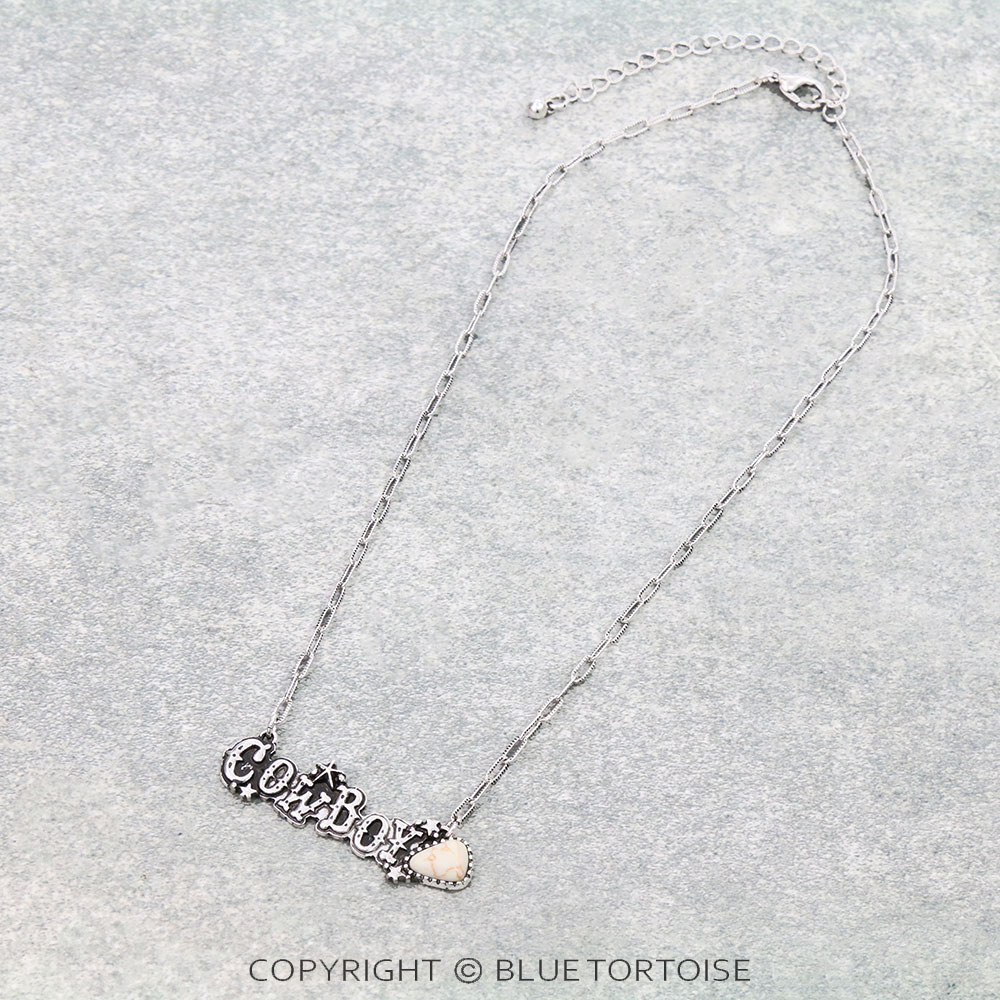 "COWBOY" Casting with Stone Necklace