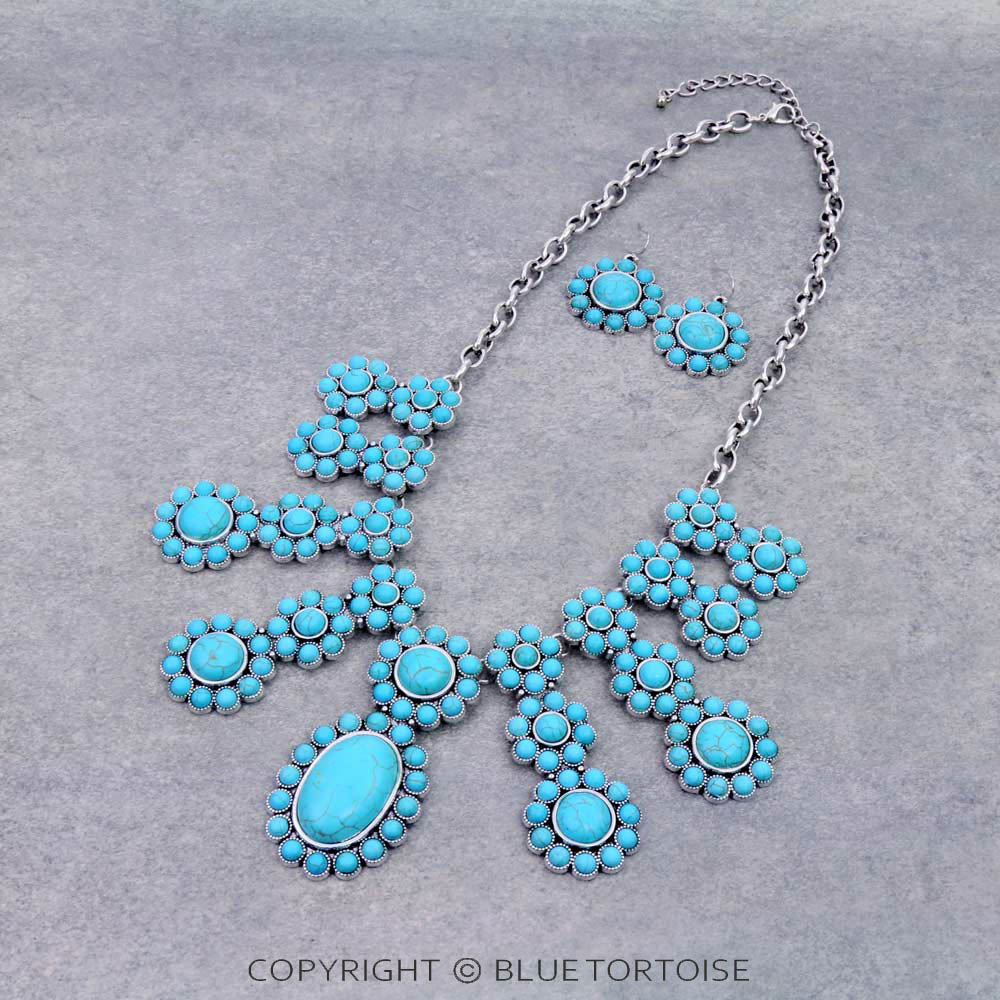 Bib Style Stone Necklace Set
