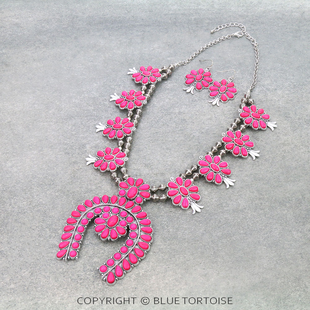 Squash Blossom Statement Necklace Set