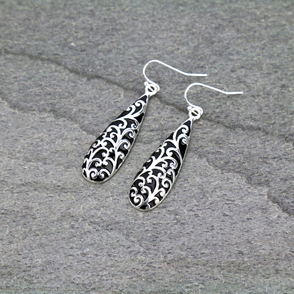 Tailored Epoxy Teardrop Dangle Earrings
