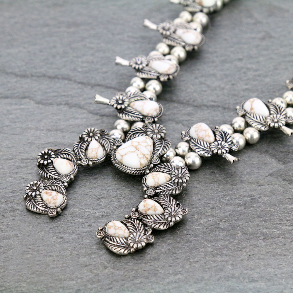 Western Handcrafted Squash Blossom Necklace Set - Image 3