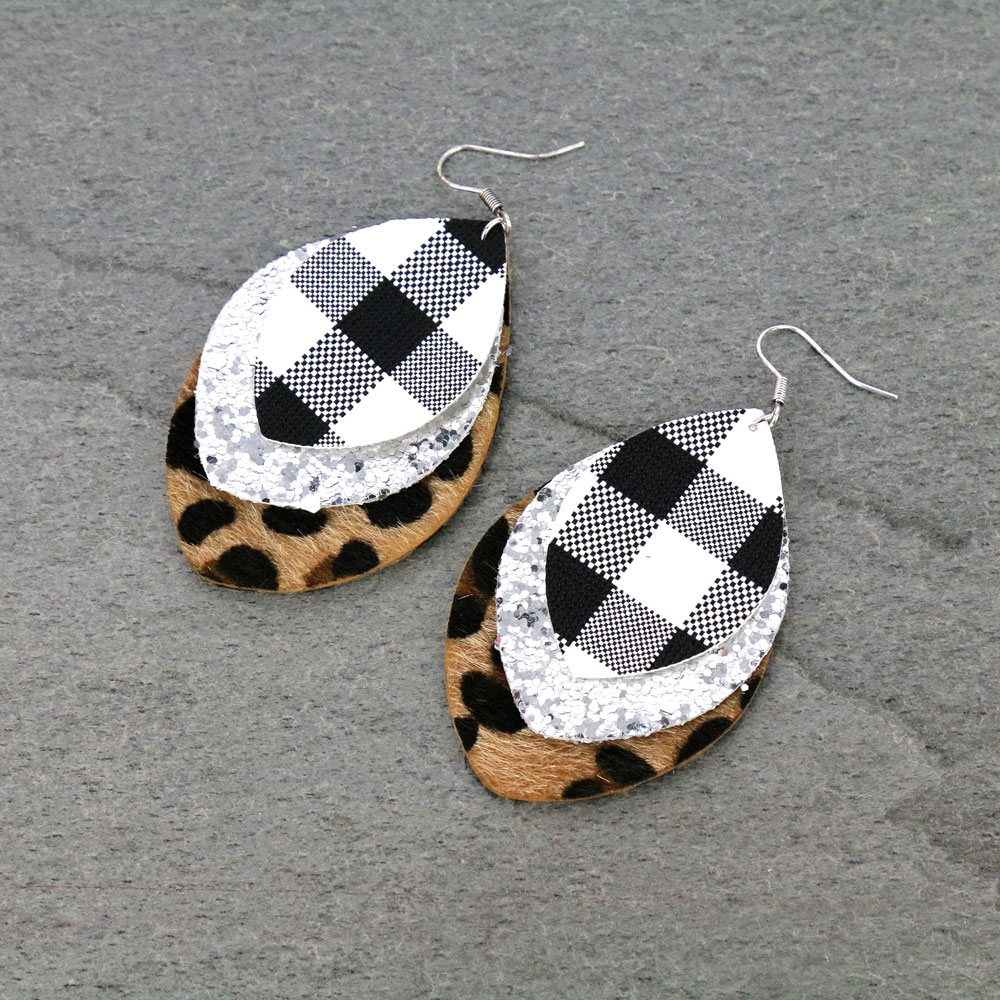 Buffalo Plaid Dangle Earrings