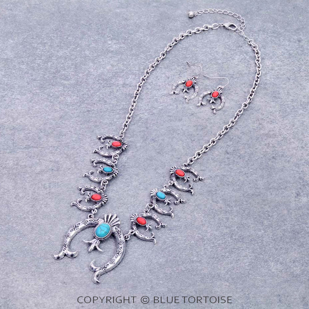 Western Squash Blossom Necklace Set