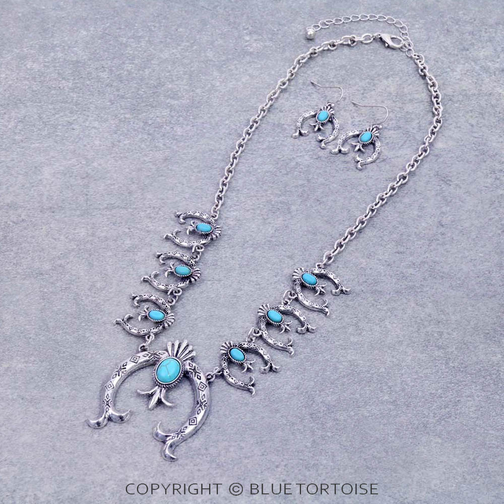 Western Squash Blossom Necklace Set