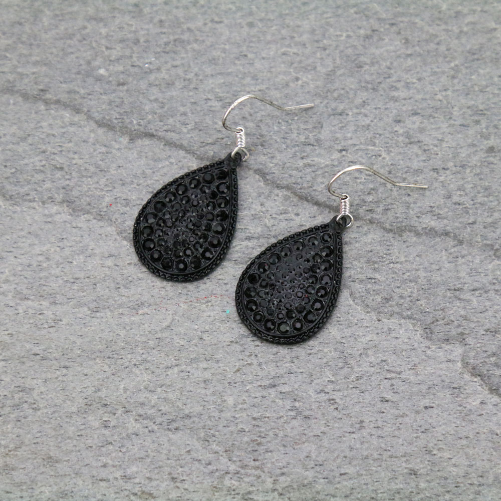 Teardrop Stone Fish Hook Earrings