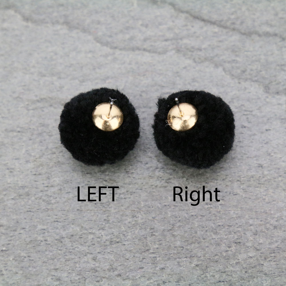 Pompom Stud Earrings - Image 4