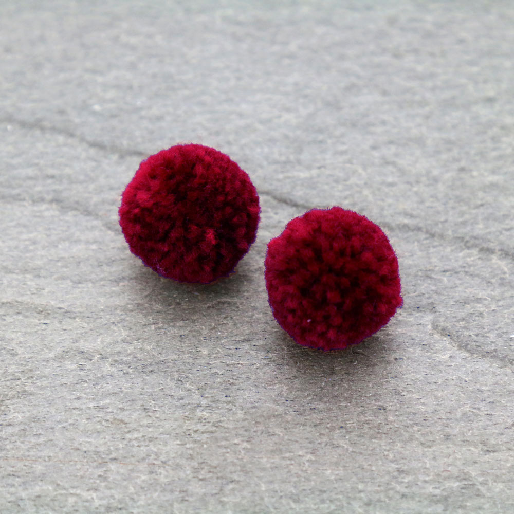 Pompom Stud Earrings