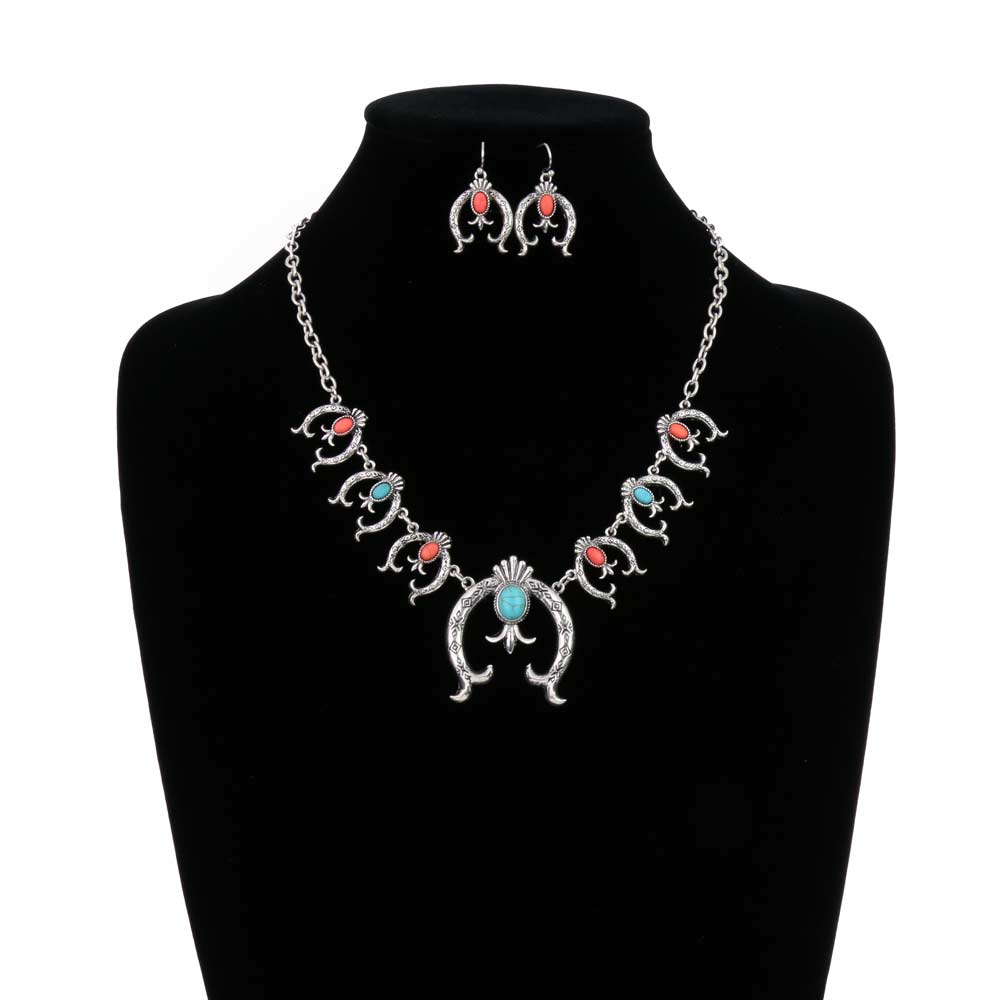 Western Squash Blossom Necklace Set - Image 2
