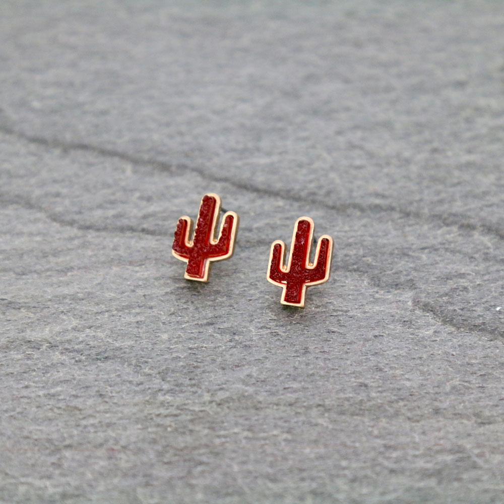 Cactus Druzy Stud Earrings