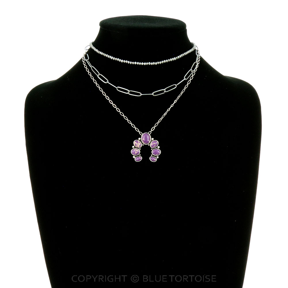 Multi Layered with Squash Blossom Pendant Necklace - Image 2
