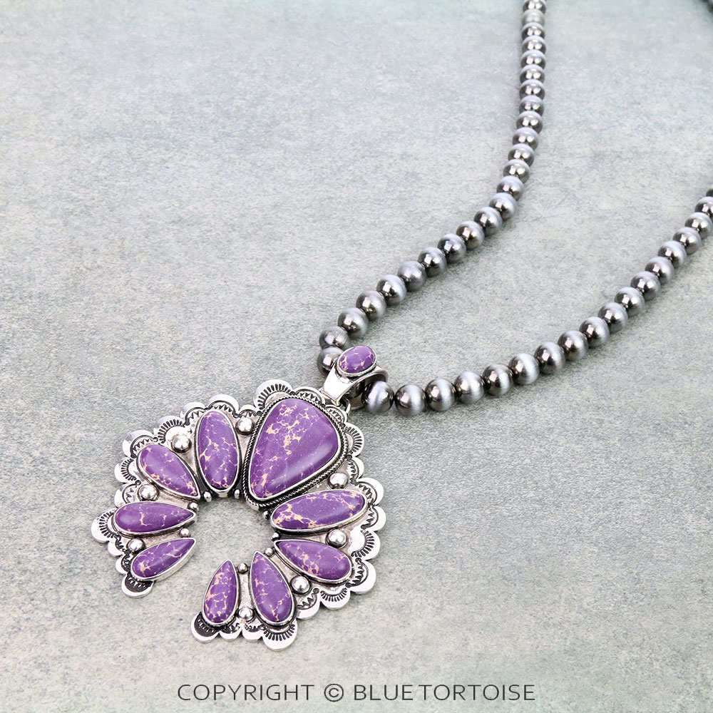 Western Squash Blossom Pendant Necklace - Image 3