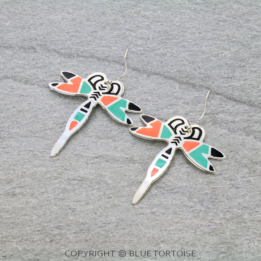 Western Dragonfly Epoxy Dangle Earrings
