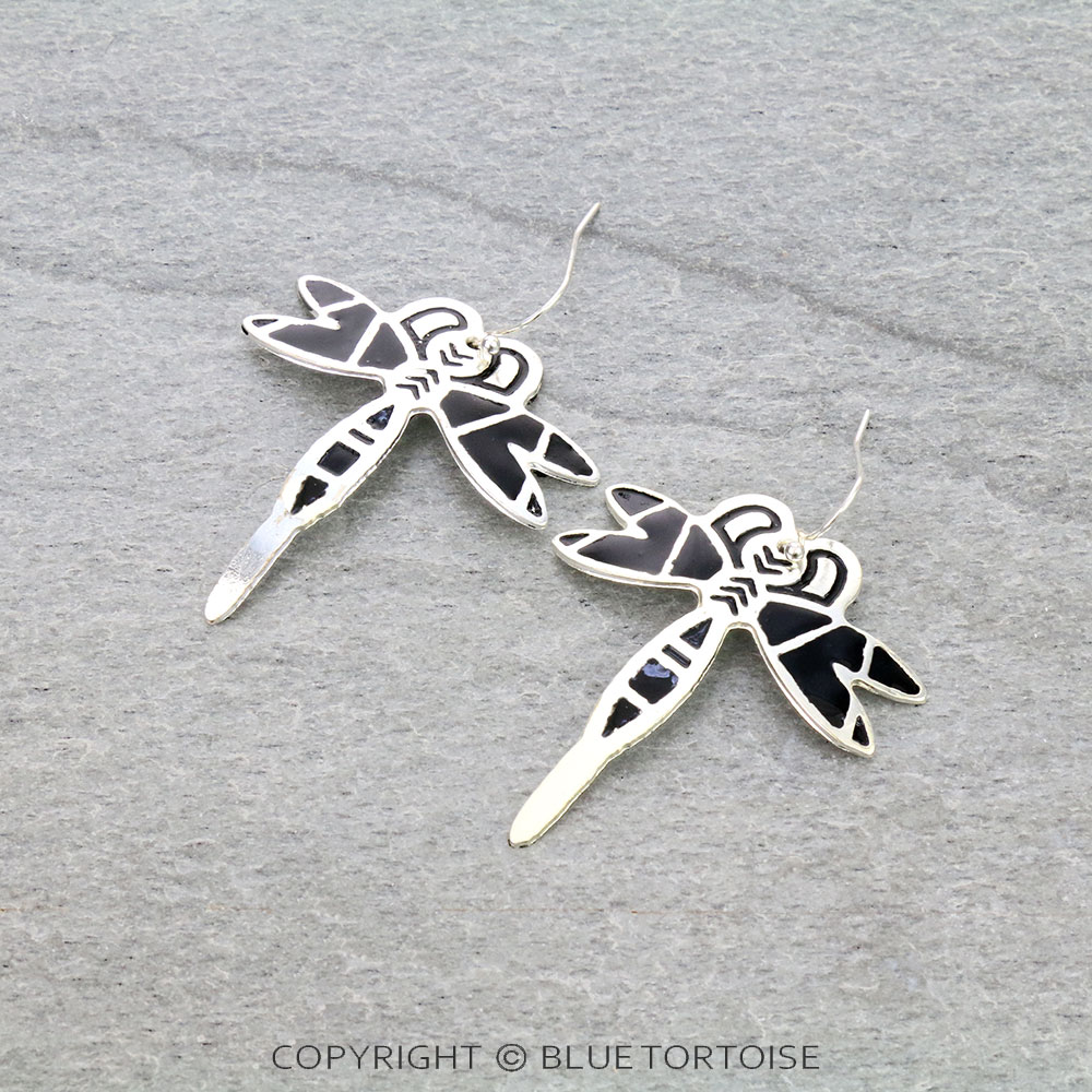 Western Dragonfly Epoxy Dangle Earrings