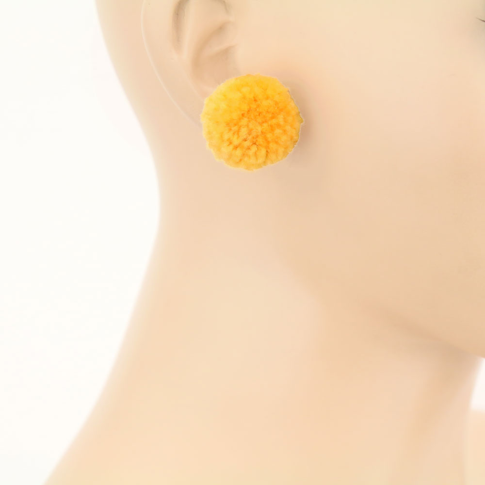 Pompom Stud Earrings - Image 3