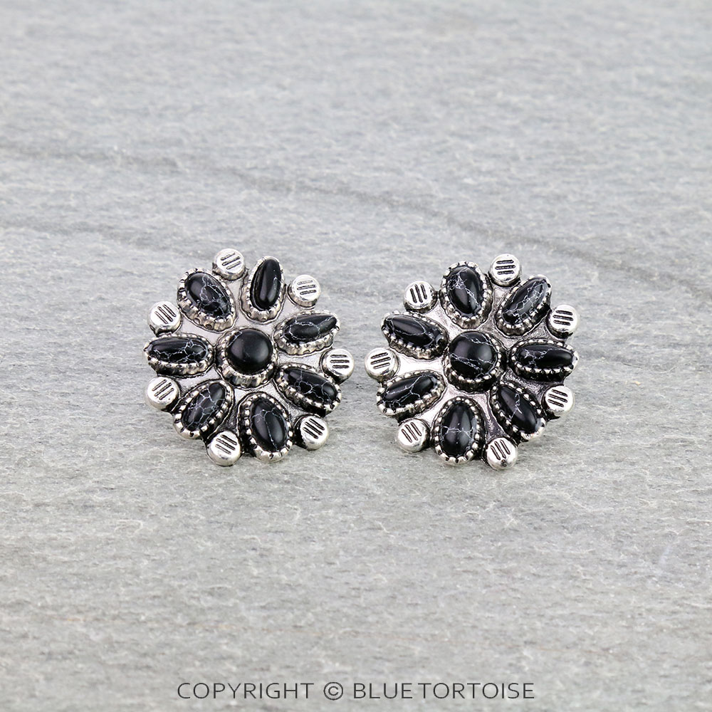 1" Western Concho Stud Earrings
