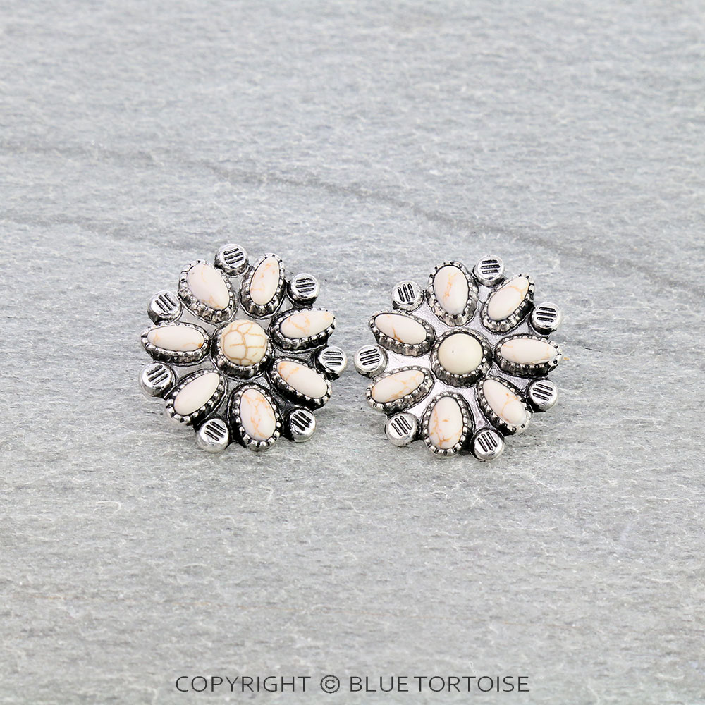 1" Western Concho Stud Earrings