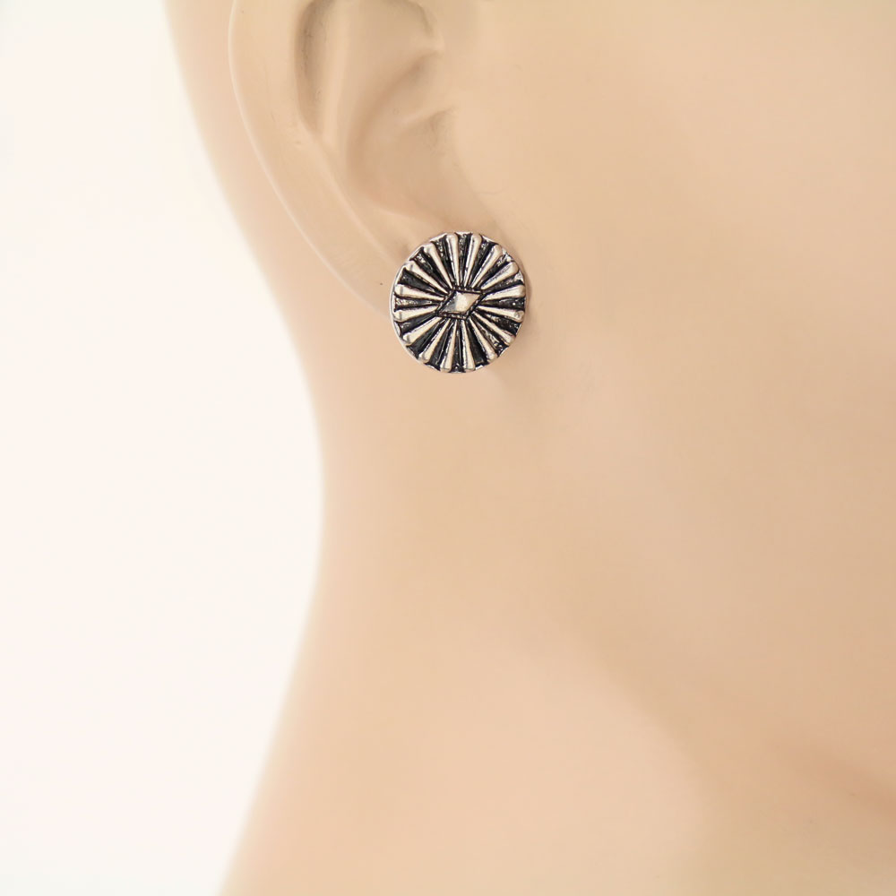 3 Pair Western Concho Earring Set - Image 3
