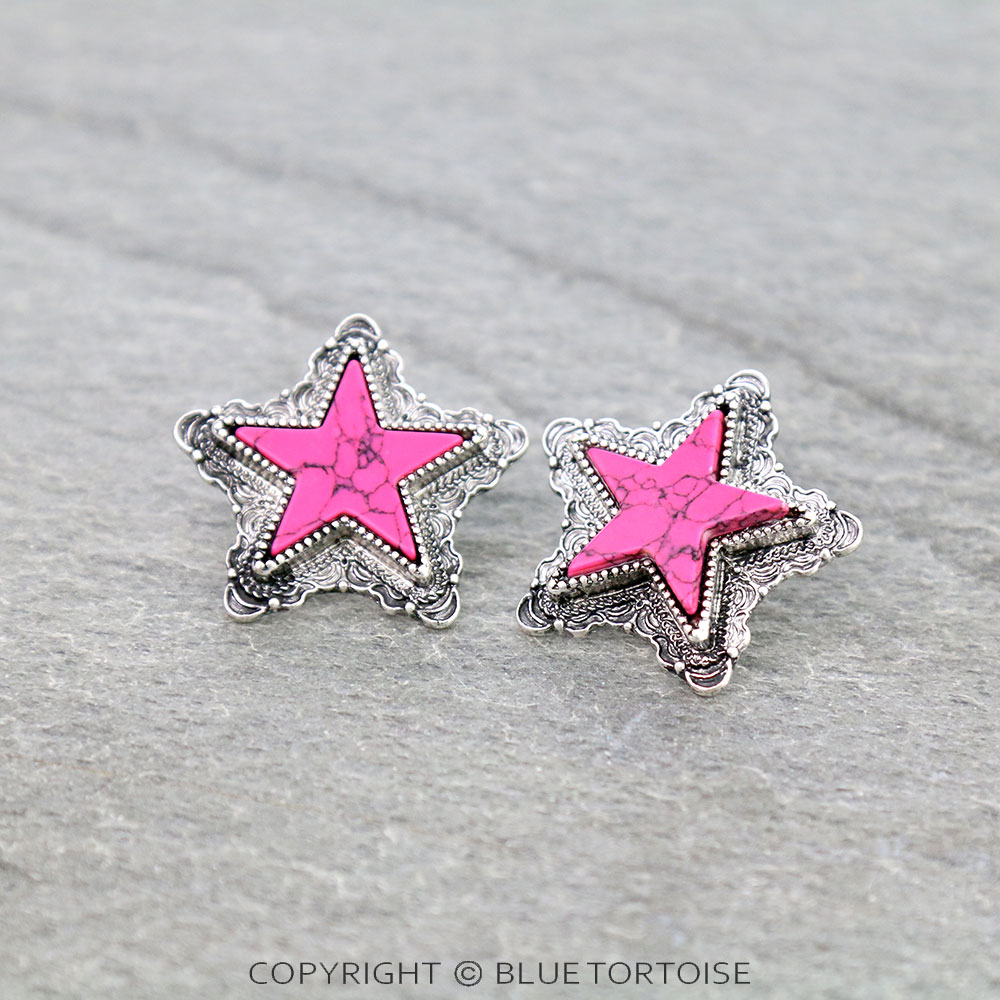 Star Stone Stud Earrings