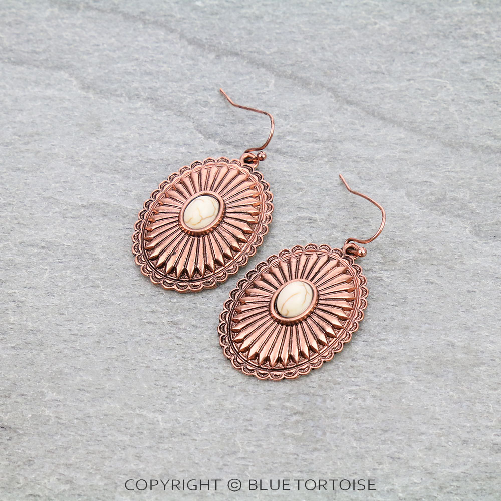 Western Design Concho Dangle Earrings
