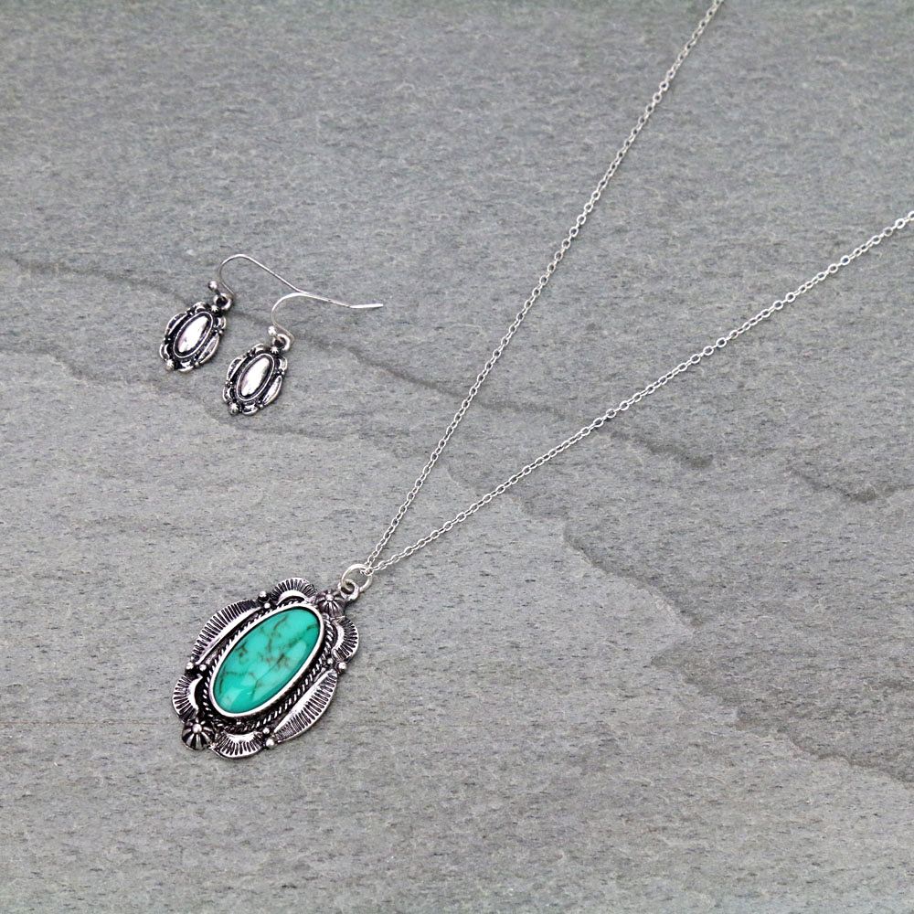 Western Turquoise Necklace Set
