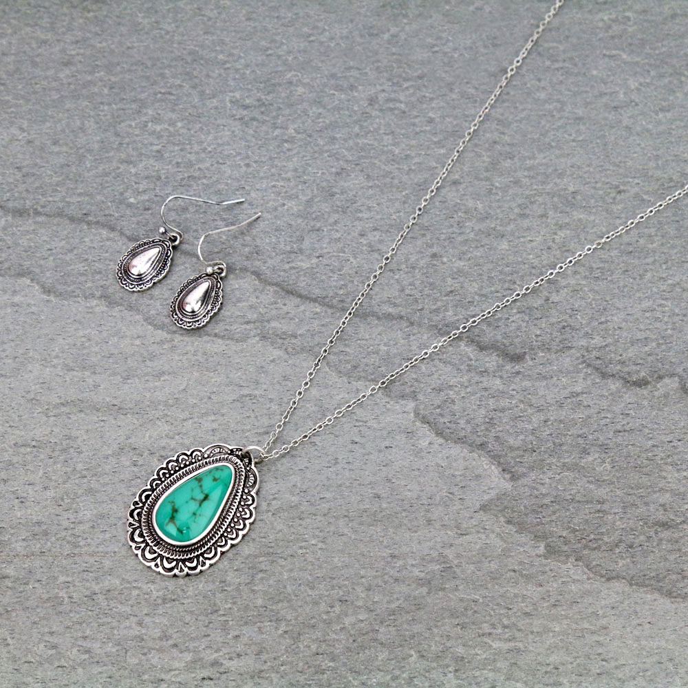 Western Turquoise Necklace Set