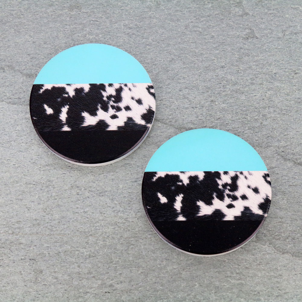 TQ Cow Absorbent Ceramic Car Coasters
