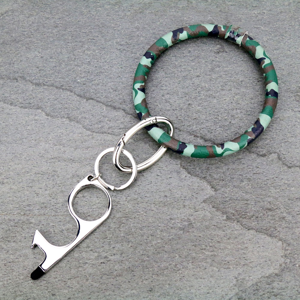 Camouflage Bangle Key Ring/Contactless Door Opener Safety Key