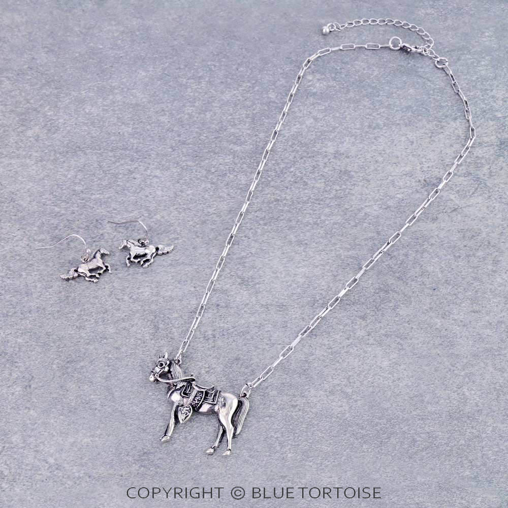 Western Horse Necklace Set