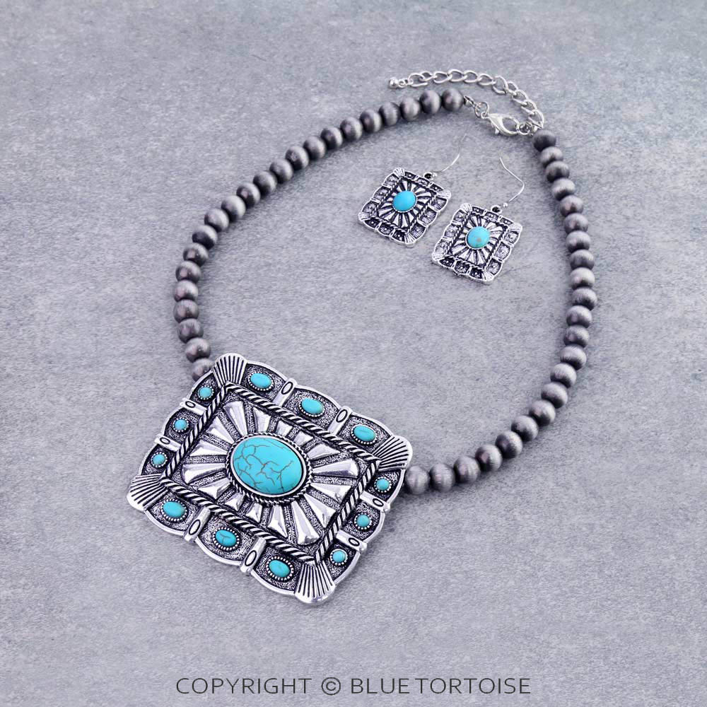 Western Concho Pendant Choker Set