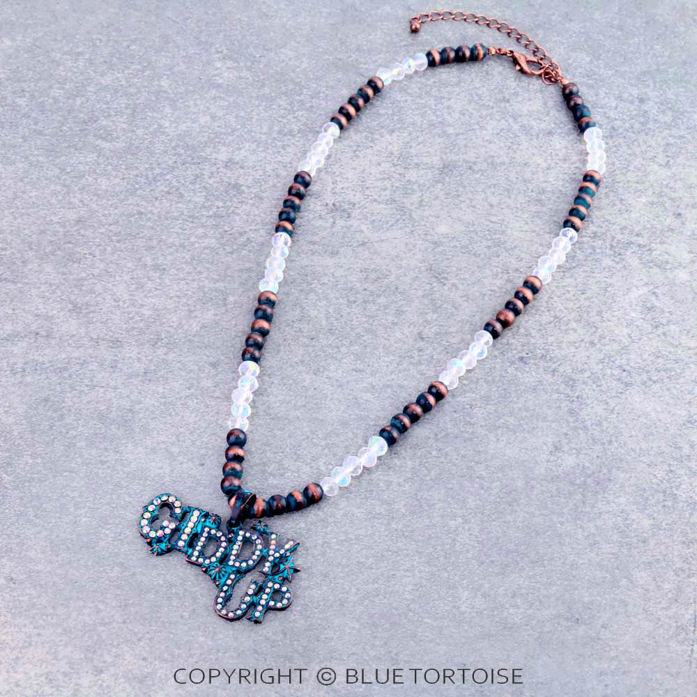 Navajo Style Pearl and Glass Bead with Pendant Necklace