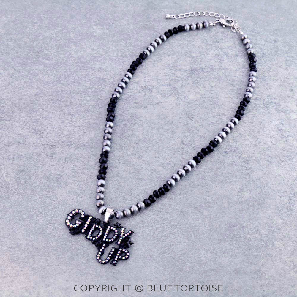 Navajo Style Pearl and Glass Bead with Pendant Necklace
