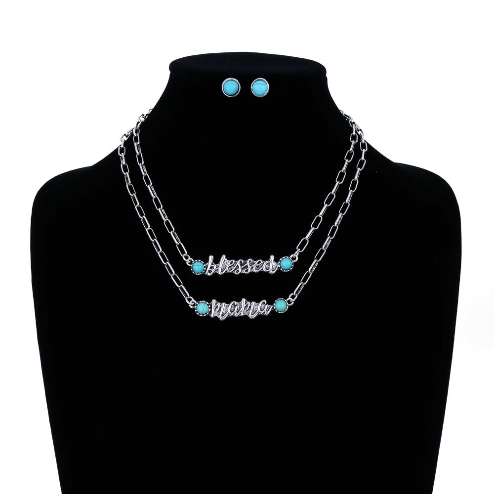 Western "Blessed" "Mama" TQ Necklace Set - Image 2