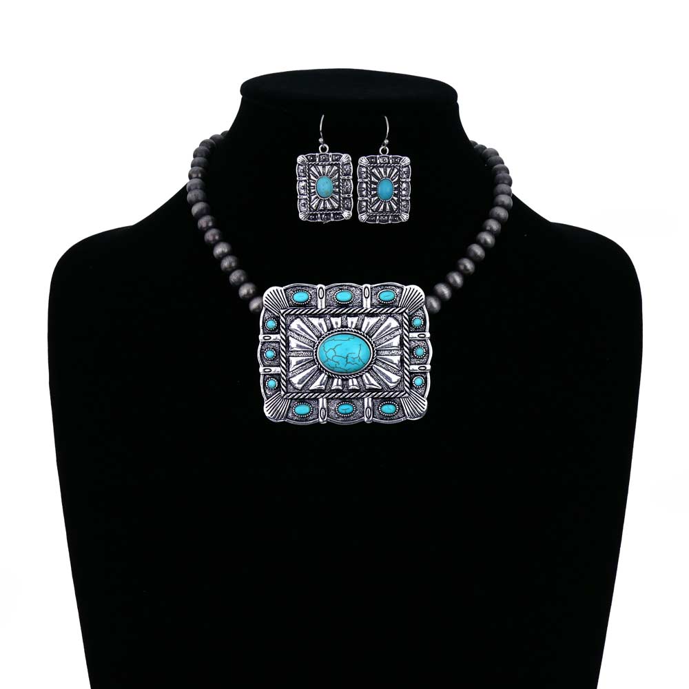 Western Concho Pendant Choker Set - Image 2