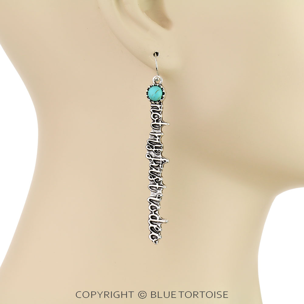 Western "Not My First Rodeo" Stone Dangle Earrings - Image 2