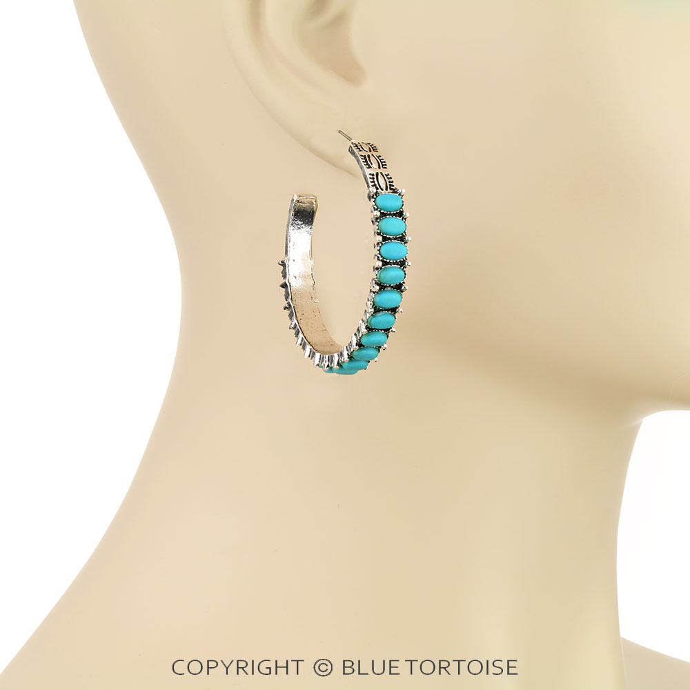 Western Design Hoop Earrings - Image 2